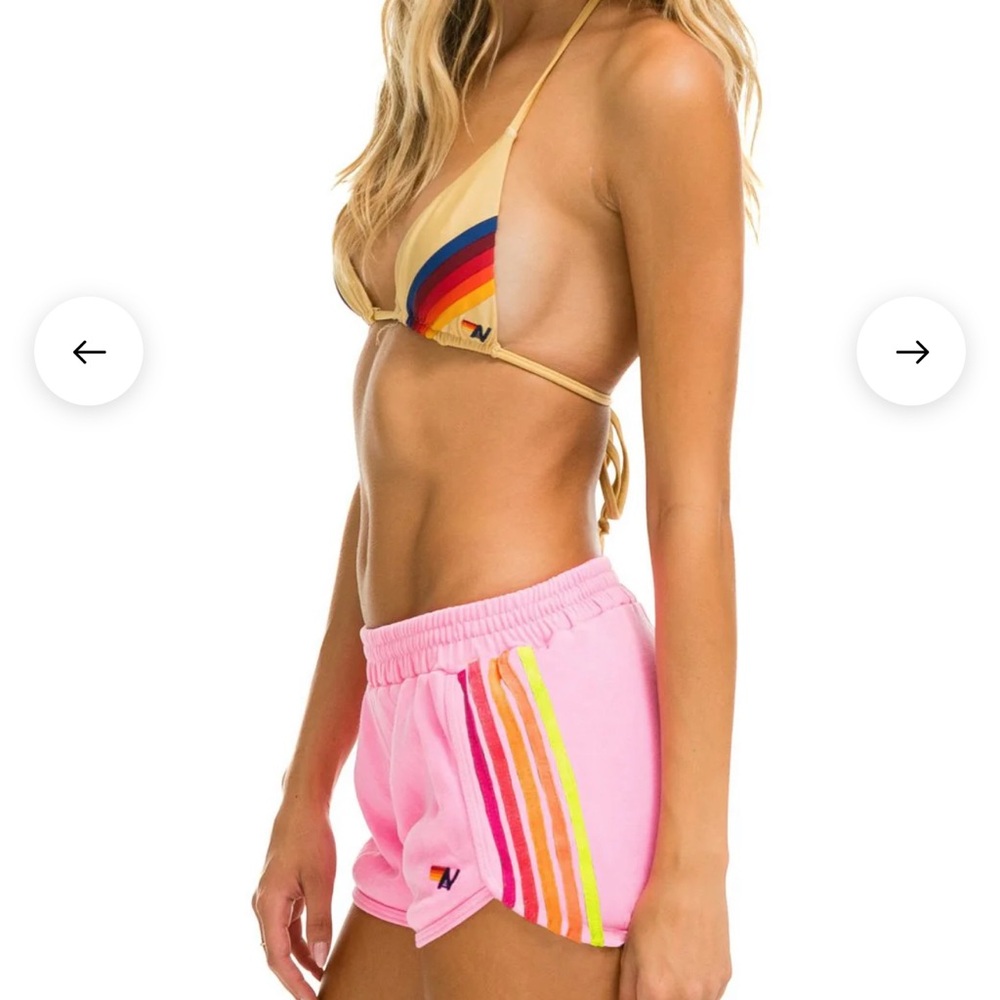 Aviator Nation hot pink sweatpants shorts